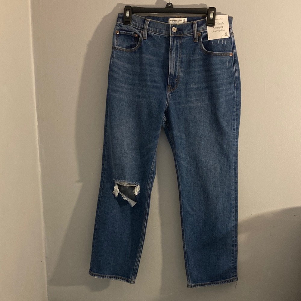 Abercrombie & Fitch Ankle straight ultra high rise Jeans